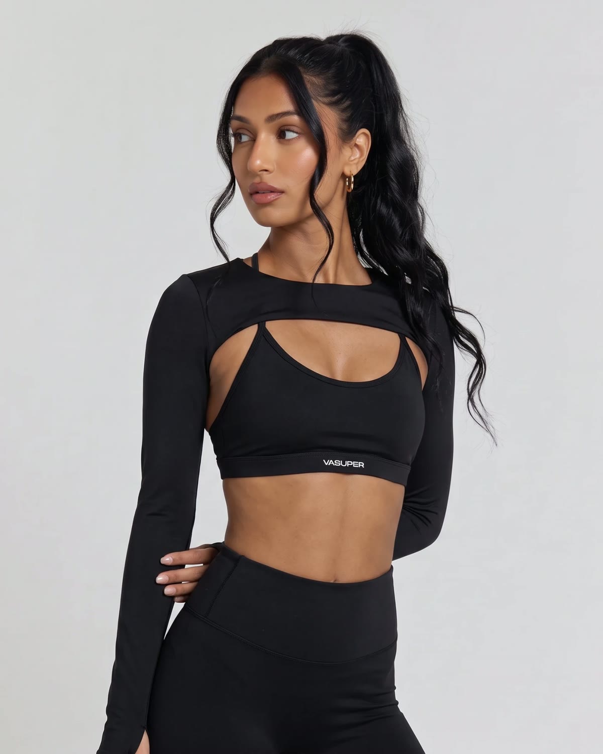 Long Sleeve Shrug, side view